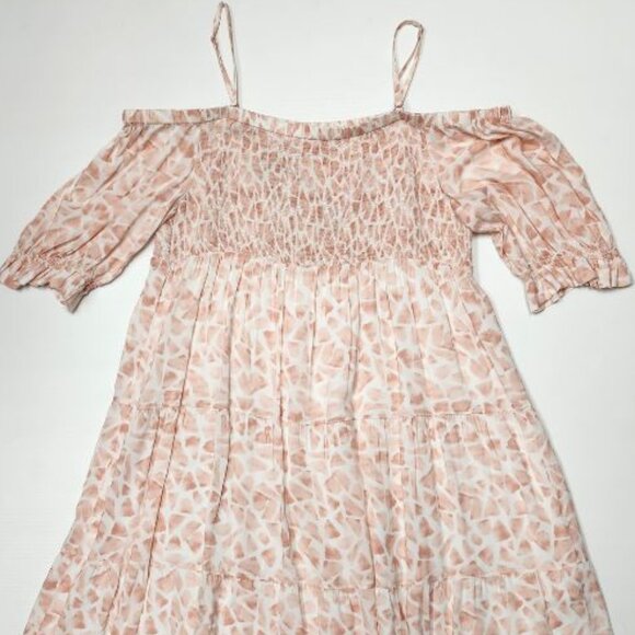 Marc Aurel Women's Peach/White Off The Shoulder Dress W/Straps Size 6 & 10 - Picture 2 of 4